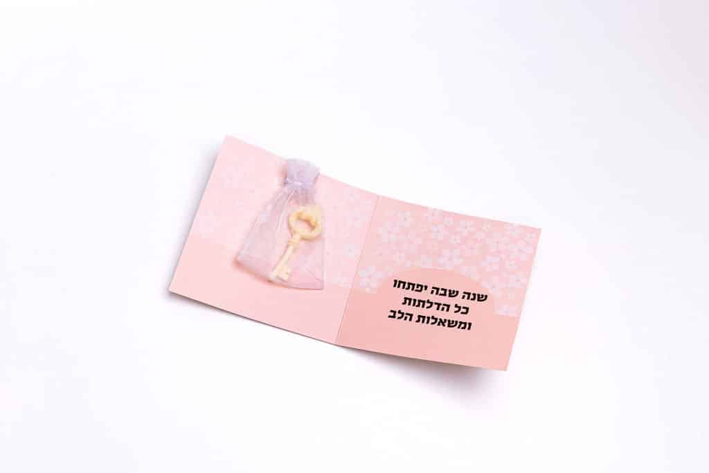Greeting card with a key-shaped soap – Happy New Year