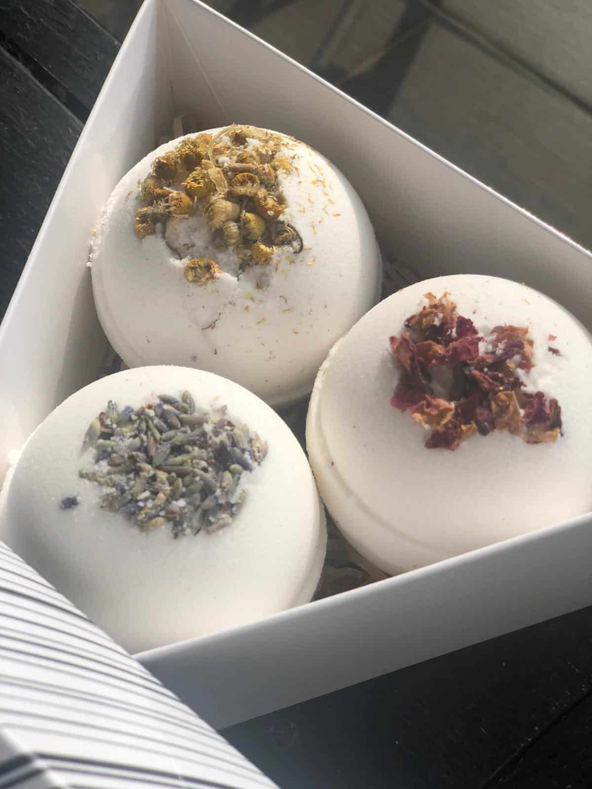 Nature Bombs - A trio of lavender, chamomile, and rose bath bombs