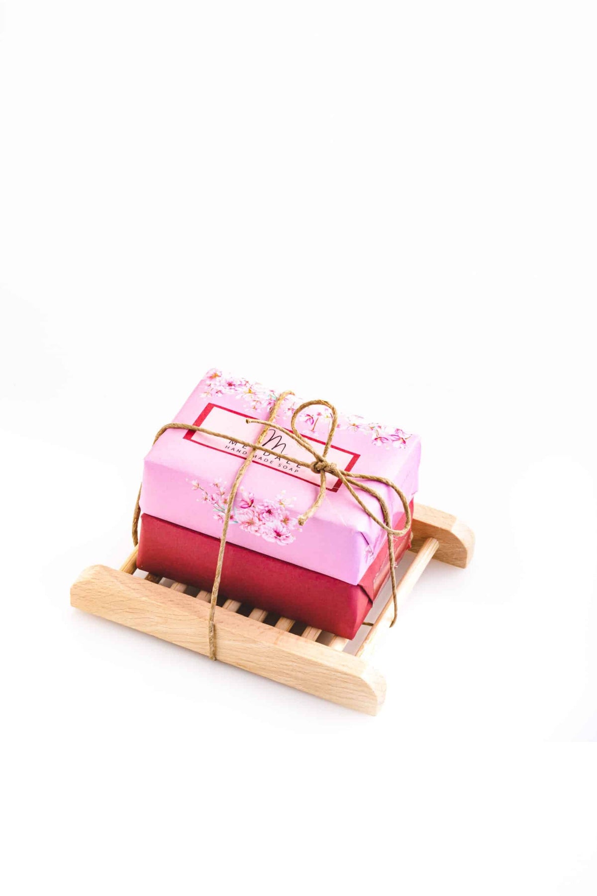 Two soap bars with soap dish - pink model