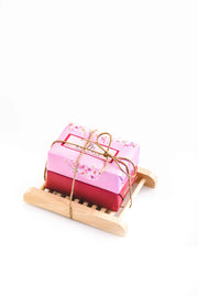 Two soap bars with soap dish - pink model