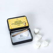 Box of memo sheets with soap hearts to scent the pages and a pencil - you know when we remember something?