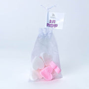 Organza bag, 7 hearts, pink and white