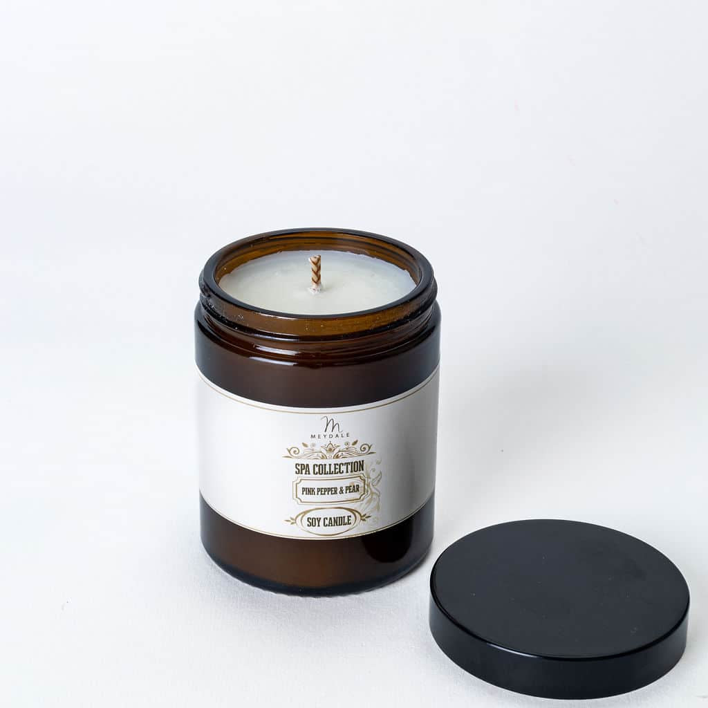 Pure and Organic Soy Candle from the PINK PEPPER AND PEAR Collection