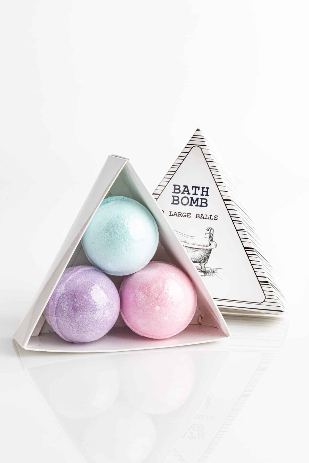 A set of three bath bombs